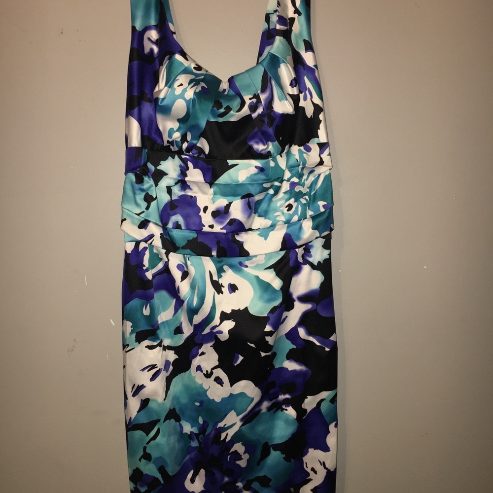 Blue floral party dress